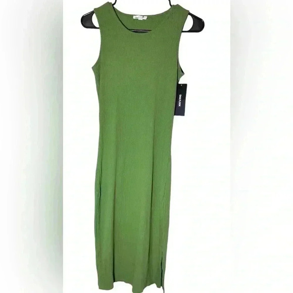 Sugarlips Lisbon Ribbed Knit Tank Midi Dress in Olive XS NEW - Picture 7 of 8